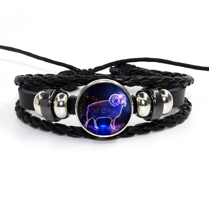 Zodiac Leather Braided Bracelet | 🔥FLAT 50% OFF SALE🔥